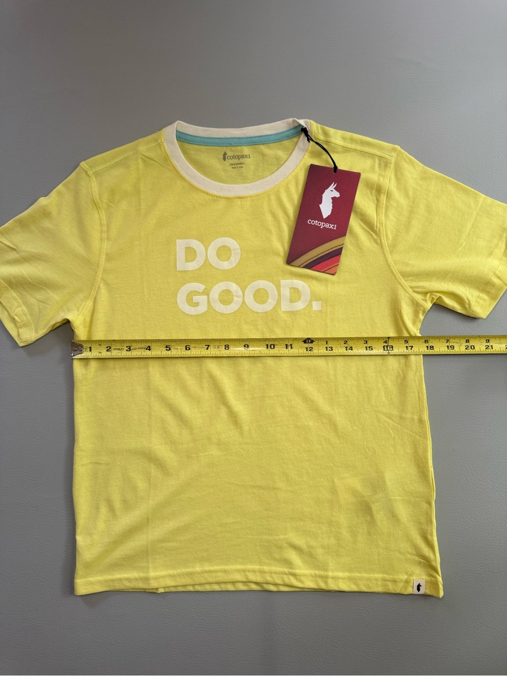 Cotopaxi Yellow Do Good Retro Short Sleeve Shirt Youth Large Women's Small - New - Picture 3 of 12